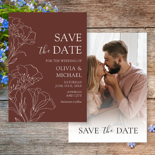 Elegant Calligraphy Simple Wedding Save the Dates Kaart