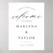 Elegant Calligraphy Simple Wedding Welcome Poster (Voorkant)