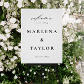 Elegant Calligraphy Simple Wedding Welcome Poster