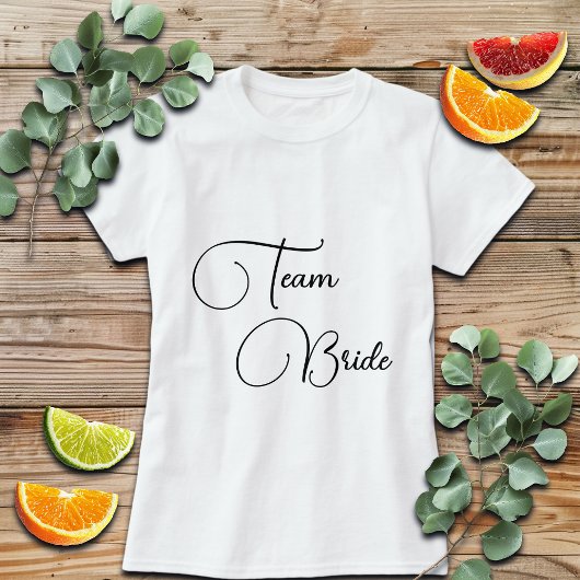 Elegant Calligraphy Team Bruid Bruiloft T-shirt