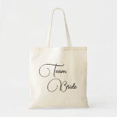 Elegant Calligraphy Team Bruid Bruiloft Tote Bag (Voorkant)