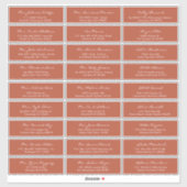 Elegant Calligraphy Terracotta Wedding Guest Label (Vel)