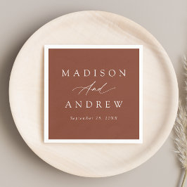 Elegant Calligraphy Terracotta Wedding Servet