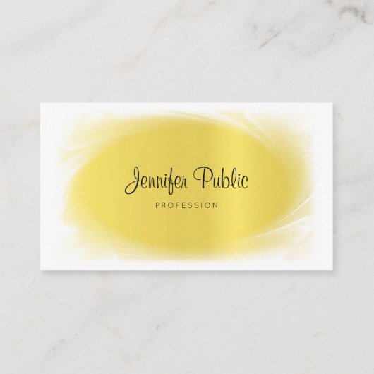 Elegant Calligraphy Trendy Gold Kijk Classy Luxury Visitekaartje (Voorkant)