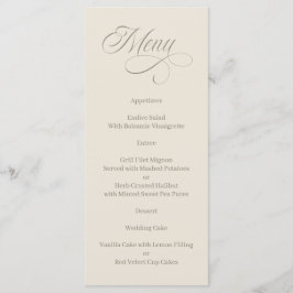 Elegant Calligraphy Tuscan Villa Menu