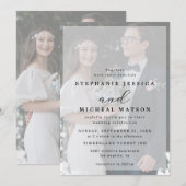  Elegant Calligraphy Vellum Photo Overlay Wedding  Kaart (Voorkant / Achterkant)