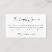 Elegant Calligraphy Vrijgezellenfeest Panty Game Informatiekaartje (Voorkant)