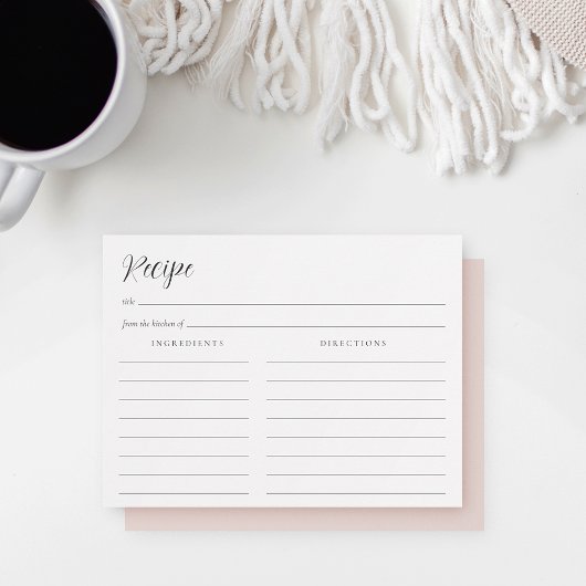 Elegant Calligraphy Vrijgezellenfeest Recipe Kaart