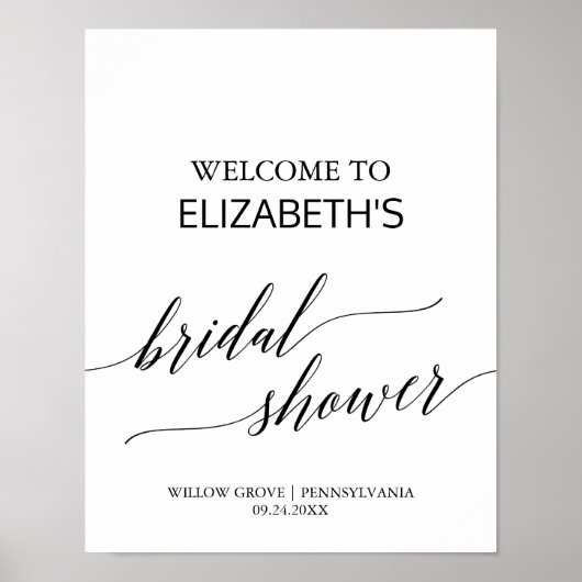 Elegant Calligraphy Vrijgezellenfeest Welcome Poster (Voorkant)