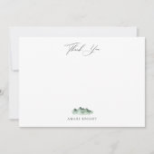 Elegant Calligraphy Waterverf Mountain Bedankt Notitiekaartje (Voorkant)