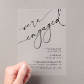 Elegant Calligraphy We zijn Engaged Party Acryl Uitnodigingen (Insitu (Draagbaar))