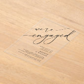 Elegant Calligraphy We zijn Engaged Party Acryl Uitnodigingen (Laagn)