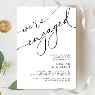 Elegant Calligraphy We zijn Engaged Party Kaart