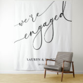 Elegant Calligraphy We zijn Engaged Party Wandkleed (In situ)