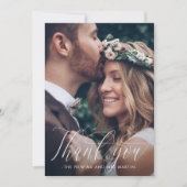 Elegant Calligraphy Weddenschap Foto bedankt (Voorkant)