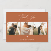 Elegant Calligraphy Weddenschap Foto bedankt (Voorkant)