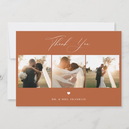 Elegant Calligraphy Weddenschap Foto bedankt (Voorkant)