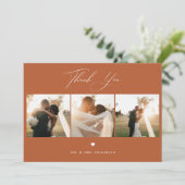 Elegant Calligraphy Weddenschap Foto bedankt (Staand voorkant)