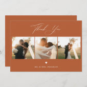 Elegant Calligraphy Weddenschap Foto bedankt (Voorkant / Achterkant)