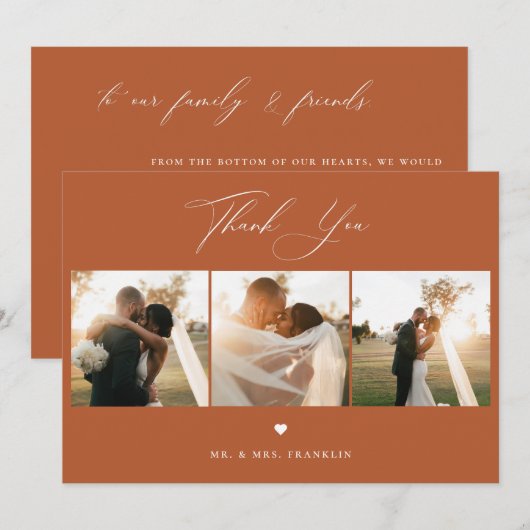 Elegant Calligraphy Weddenschap Foto bedankt (Voorkant / Achterkant)