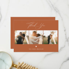 Elegant Calligraphy Weddenschap Foto bedankt