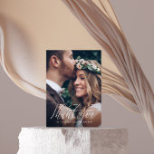 Elegant Calligraphy Weddenschap Foto bedankt