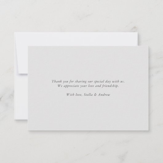 Elegant Calligraphy Weddenschap Foto bedankt (Achterkant)