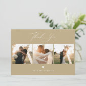 Elegant Calligraphy Weddenschap Foto bedankt (Staand voorkant)