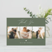 Elegant Calligraphy Weddenschap Foto bedankt (Staand voorkant)