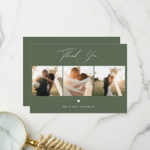 Elegant Calligraphy Weddenschap Foto bedankt