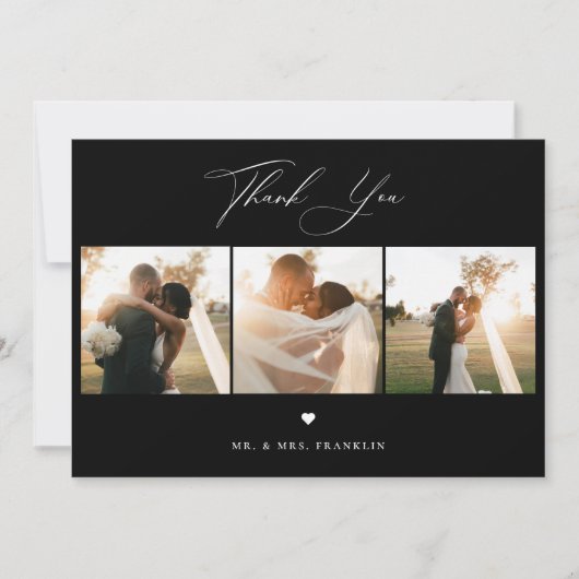 Elegant Calligraphy Weddenschap Foto bedankt (Voorkant)