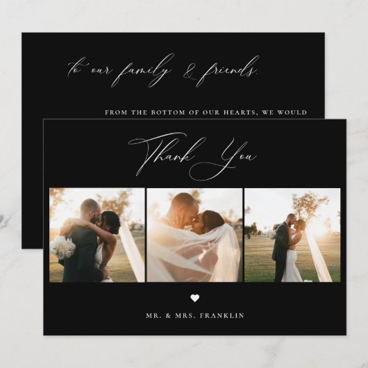 Elegant Calligraphy Weddenschap Foto bedankt (Voorkant / Achterkant)