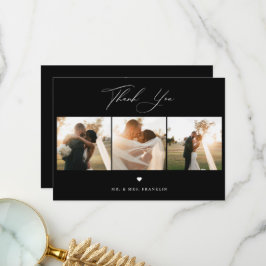 Elegant Calligraphy Weddenschap Foto bedankt