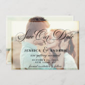 Elegant Calligraphy Wedding 2 FOTO Save the Date (Voorkant / Achterkant)