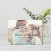 Elegant Calligraphy Wedding 2 FOTO Save the Date (Staand voorkant)