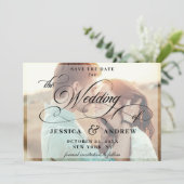 Elegant Calligraphy Wedding 2 FOTO Save the Date (Staand voorkant)