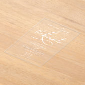 Elegant Calligraphy Wedding Acryl Uitnodigingen (Laagn)