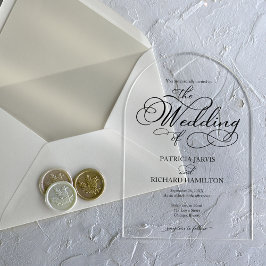 Elegant Calligraphy Wedding Acryl Uitnodigingen