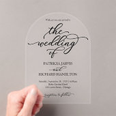 Elegant Calligraphy Wedding Acryl Uitnodigingen (Insitu (Draagbaar))