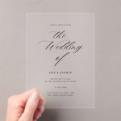 Elegant Calligraphy Wedding Acrylic Invitation Acryl Uitnodigingen (Insitu (Draagbaar))