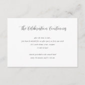 Elegant Calligraphy Wedding After Party Informatiekaartje (Voorkant)