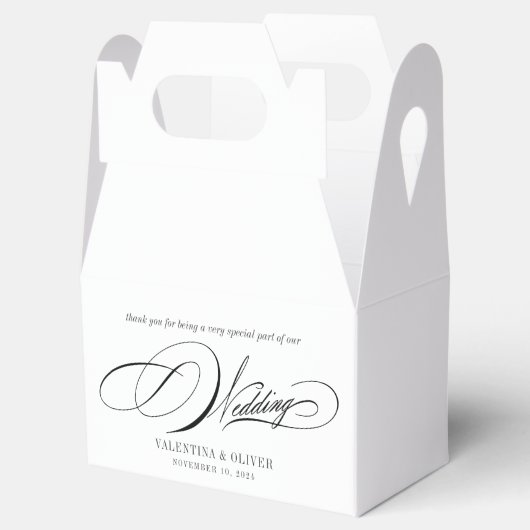 Elegant Calligraphy Wedding Bedankdoosjes (Geopend)