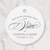 Elegant Calligraphy Wedding Bedankjes Labels (Achterkant)