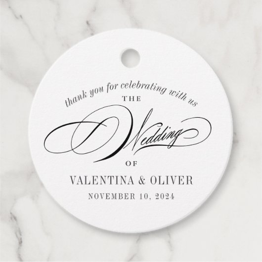 Elegant Calligraphy Wedding Bedankjes Labels (Voorkant)