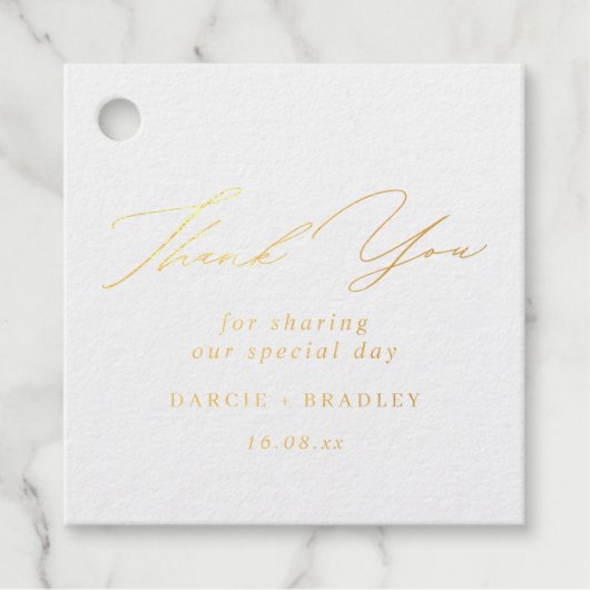 Elegant Calligraphy Wedding Bedankt Bedankjes Labels (Voorkant)