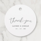 Elegant Calligraphy Wedding Bedankt Bedankjes Labels (Achterkant)
