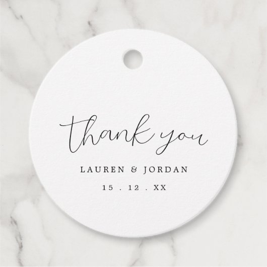 Elegant Calligraphy Wedding Bedankt Bedankjes Labels (Voorkant)