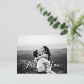 Elegant Calligraphy Wedding Bedankt Briefkaart (Staand voorkant)
