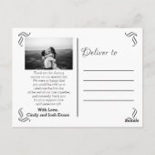 Elegant Calligraphy Wedding Bedankt Briefkaart (Achterkant)