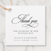 Elegant Calligraphy Wedding Bedankt voor je favori Bedankjes Labels (Voorkant)